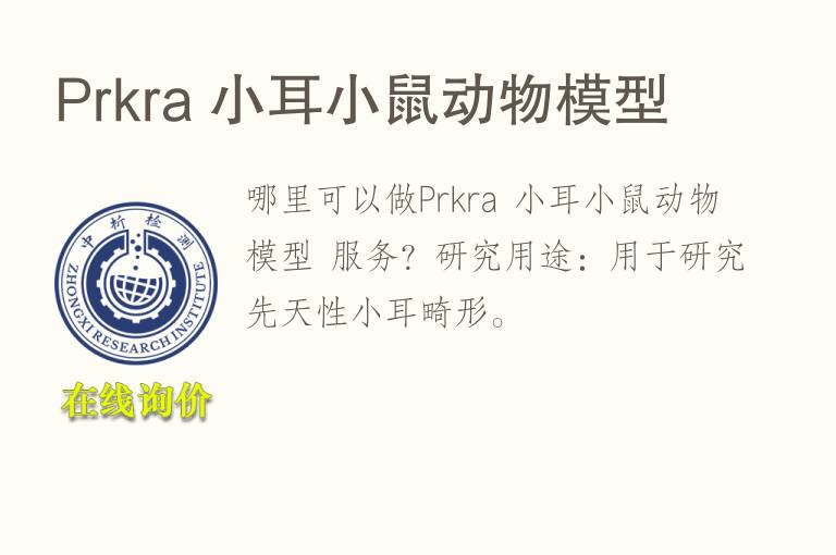 Prkra 小耳小鼠动物<font color='red'>模型</font>