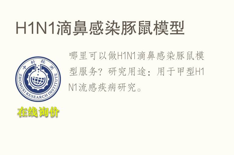 H1N1滴鼻感染豚鼠<font color='red'>模型</font>